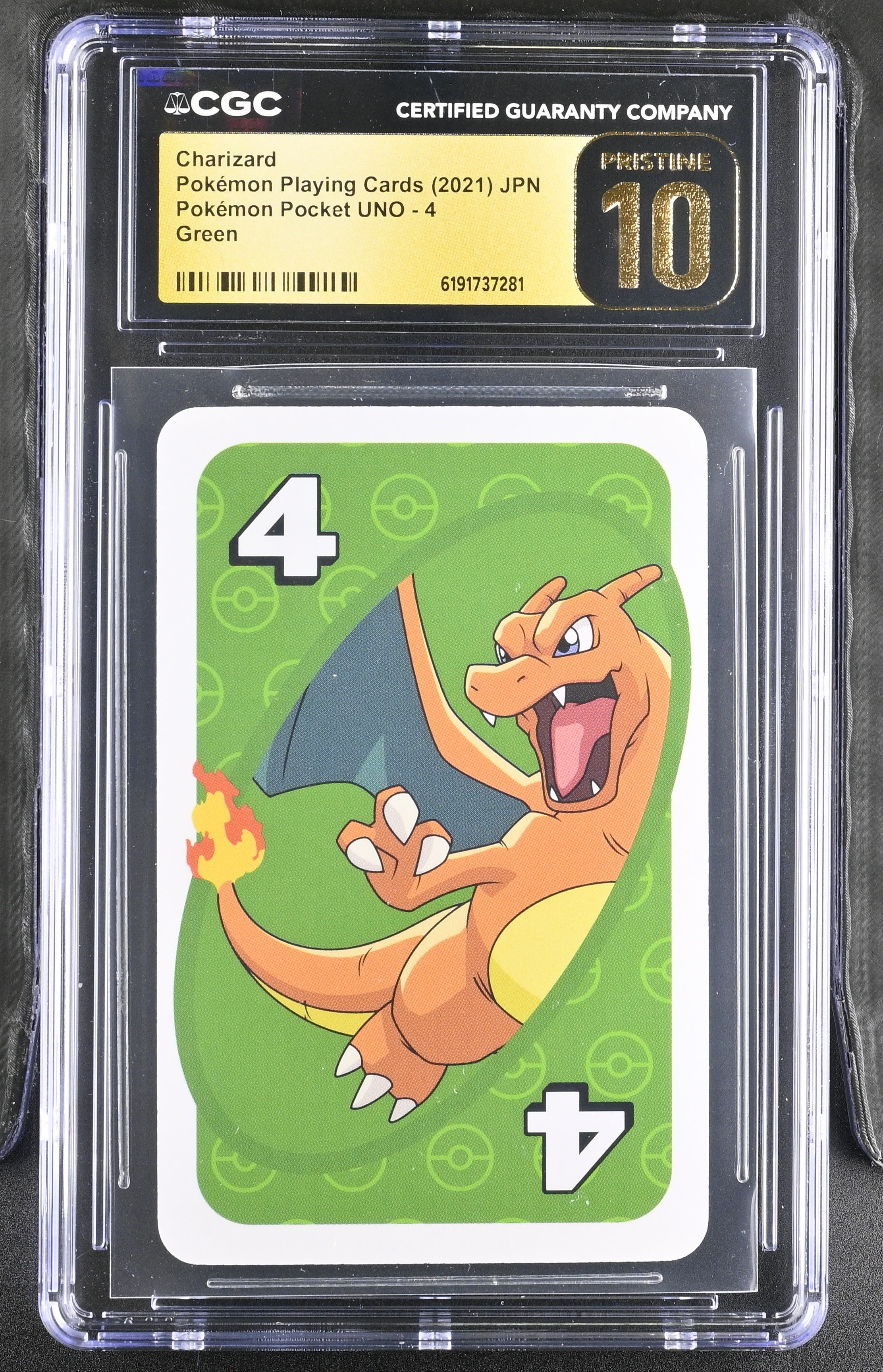 CGC PRISITNE 10 Charizard #4 Pokemon Pocket UNO