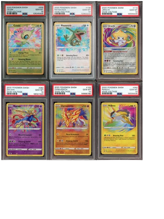 Pokémon Amazing Rare Collection – 6 PSA 10 Graded Cards – Rayquaza, Jirachi, Celebi, Raikou, Zacian & Zamazenta