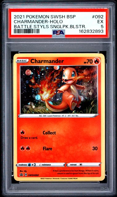 PSA 5 CHARMENDER-HOLO SWSH BSP BATTLE STYLES