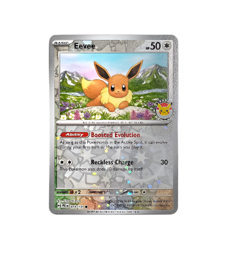 Eevee 074/131 -reverse holo-(2025 Pokemon Day Stamp)