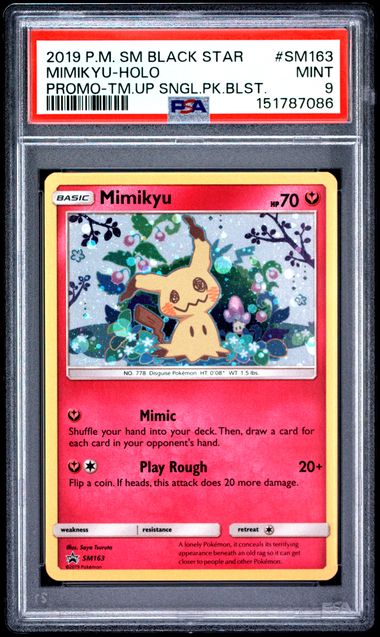 PSA 9 MIMIKYU HOLO PROMOS TM.UP