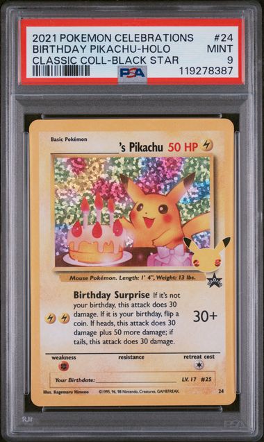 PSA 9 BIRTHDAY PIKACHU-HOLO CLASSIC COLL-BLACK STAR