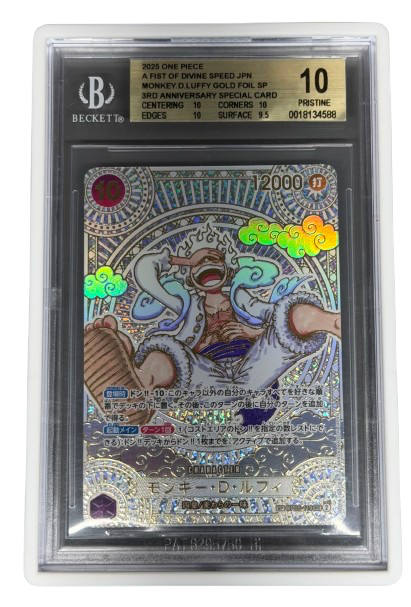 BGS 10 MONKEY D. LUFFY JPN. GOLD 3RD ANN. ONE PIECE