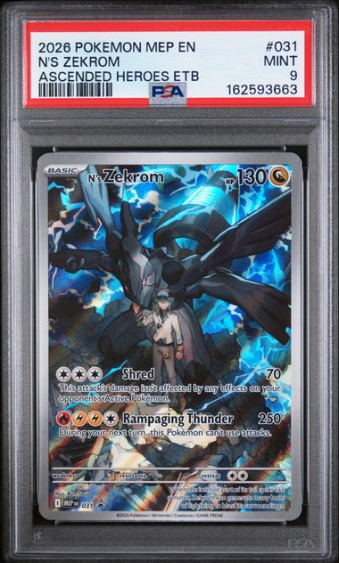 PSA 9 N'S ZEKROM ASCENDED HEROES ETB
