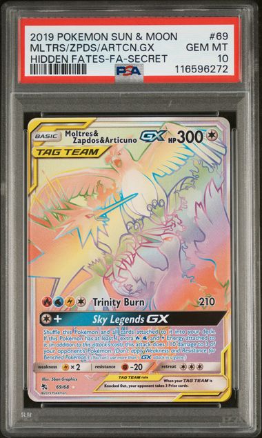 PSA 10 MLTRS/ZPDS/ARTCN.GX HIDDEN FATES
