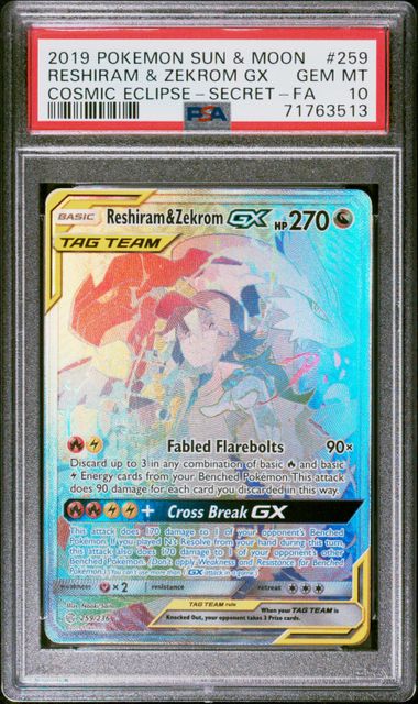 PSA 10 RESHIRAM & ZEKROM GX SECRET