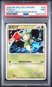 PSA 9 ROSELIA JAPANESE LEAFEON VS METAGROSS EXPERT DECK 1ST ED.