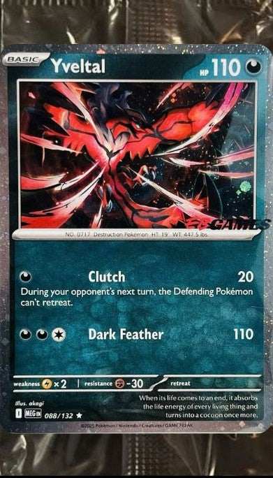 Yveltal 088/132 Méga-Évolution tampon EB Games [Scellé]