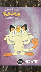 Meowth #52 Silver Foil Danone Pokemon Stadium Tip Card [Sealed]
