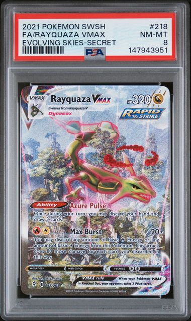 PSA 8 FA/RAYQUAZA VMAX EVOLVING SKIES