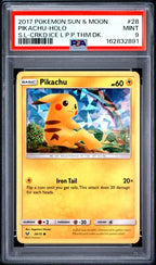 PSA 9 PIKACHU-HOLO SUN & MOON S.L-CRKD.ICE L.P.P.THM.DK.