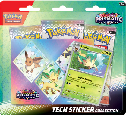 Prismatic Evolutions Tech Sticker Blister w/ Leafon Promo