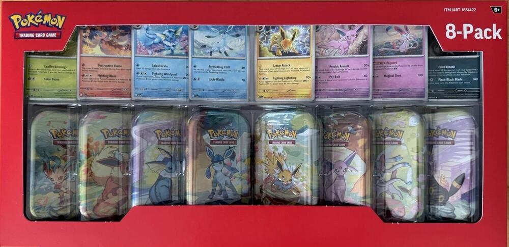 Prismatic Evolutions Mini Tins 8-Pack Collection Box