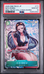 PSA 10 JAPANESE NICO ROBIN MINI-TIN PS VOL.2-ROKUSHIRO