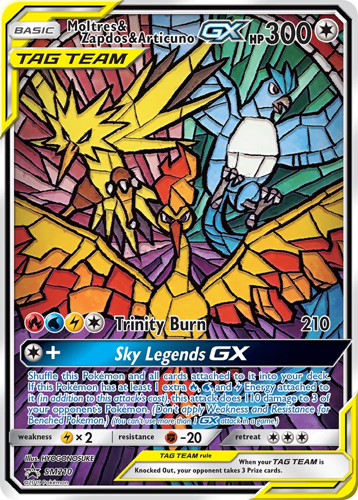 PSA 10Moltres & Zapdos & Articuno GX #SM210 SM Black Star Promo
