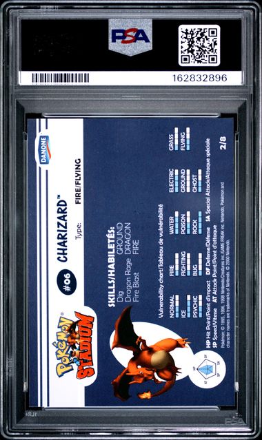 PSA 8 CHARIZARD DANONE STADIUM TIP-SHINY-GOLD