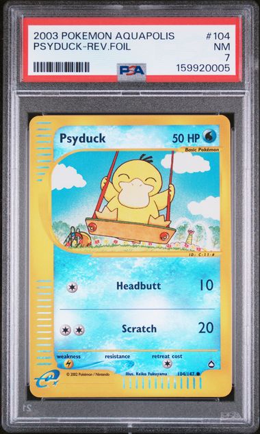 PSA 7 PSYDUCK REVERSE HOLO AQUAPOLIS