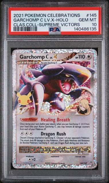 PSA 10 GARCHOMP C LV.X-HOLO CELEBRATIONS