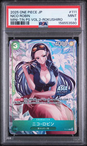 PSA 9 JAPANESE NICO ROBIN MINI-TIN PS VOL.2-ROKUSHIRO
