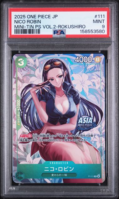PSA 9 JAPANESE NICO ROBIN MINI-TIN PS VOL.2-ROKUSHIRO