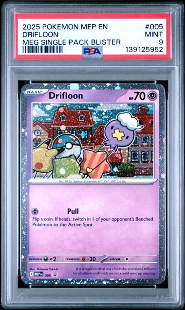 PSA 9 DRIFLOON MEGA EVOLUTION BLACK STAR PROMOS
