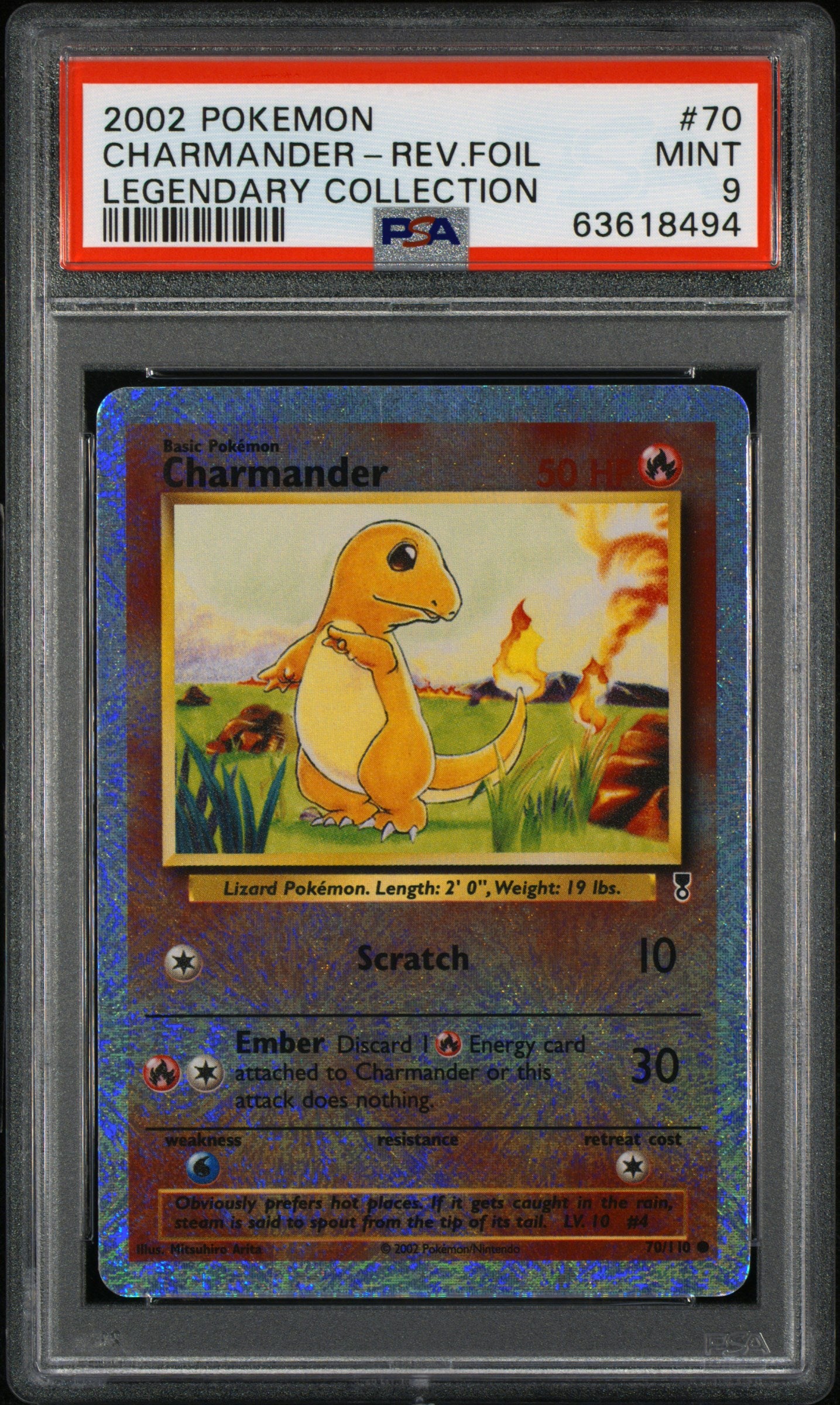 PSA 9 CHARMANDER-REV.FOIL LEGENDARY COLLECTION