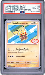 PSA 10 PIKACHU/BATIK SHIRT  PIKACHU'S IDN JRNY CMPGN