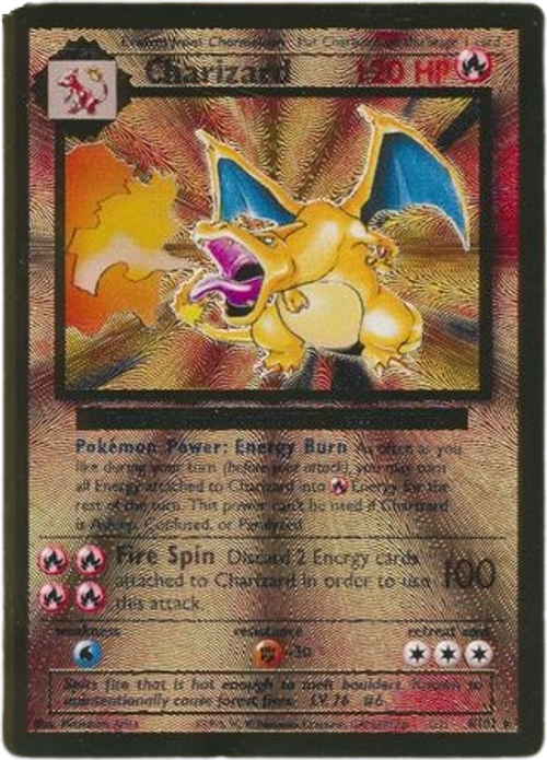 Charizard - 4/102 - Gold Metal Card