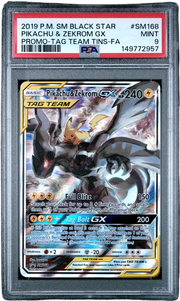 PSA 9 PIKACHU & ZEKROM GX SM BLACK STAR PROMO