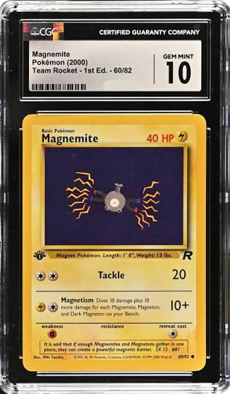 CGC 10 MAGNEMITE 1ST ED TEAM ROCKET