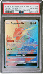PSA 10 FA/RAYQUAZA GX CELESTIAL STORM GX SECRET