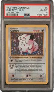 PSA 8 CLEFAIRY HOLO 1ST EDITION BASE SET