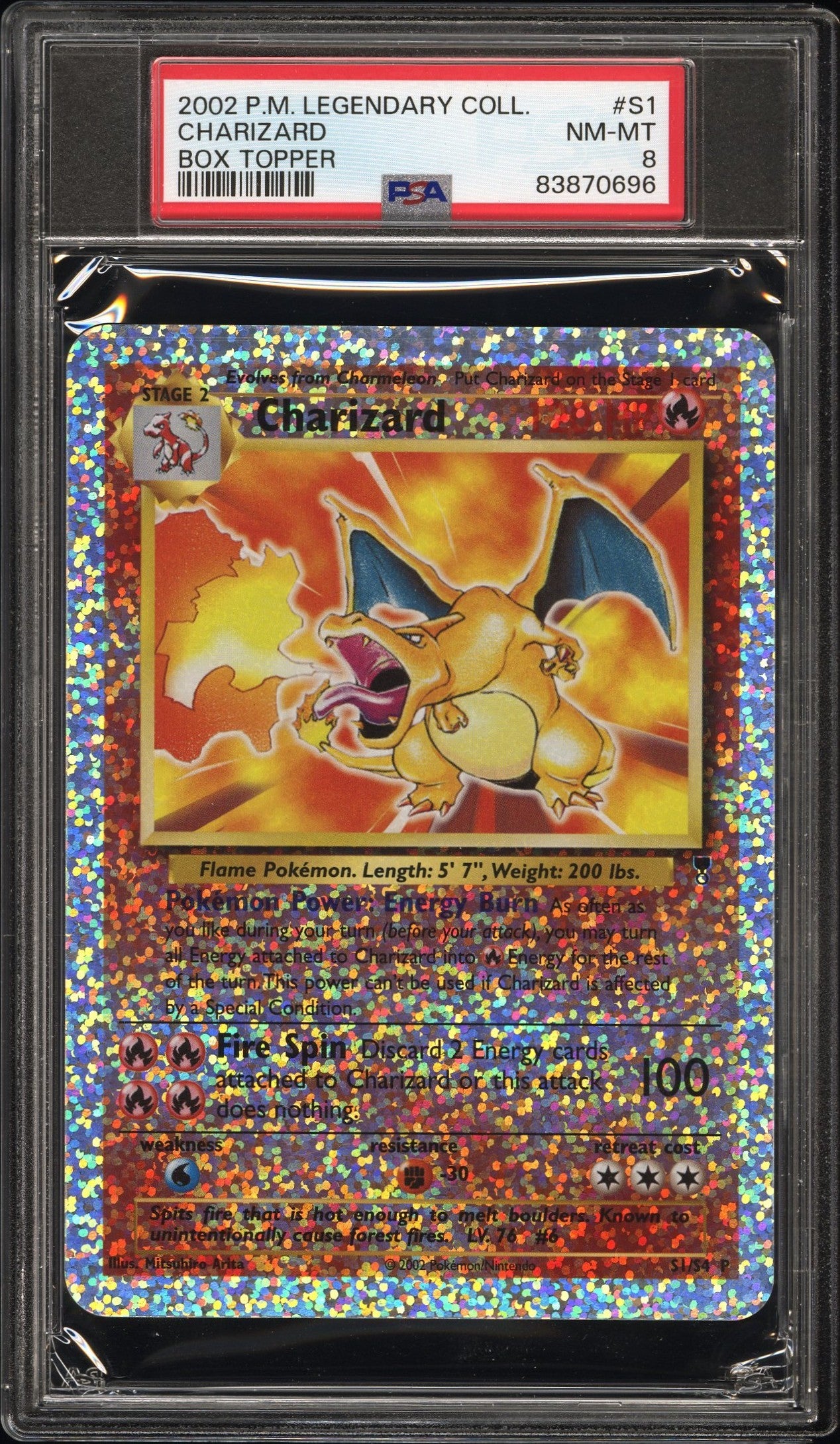 PSA 8 CHARIZARD BOX TOPPER