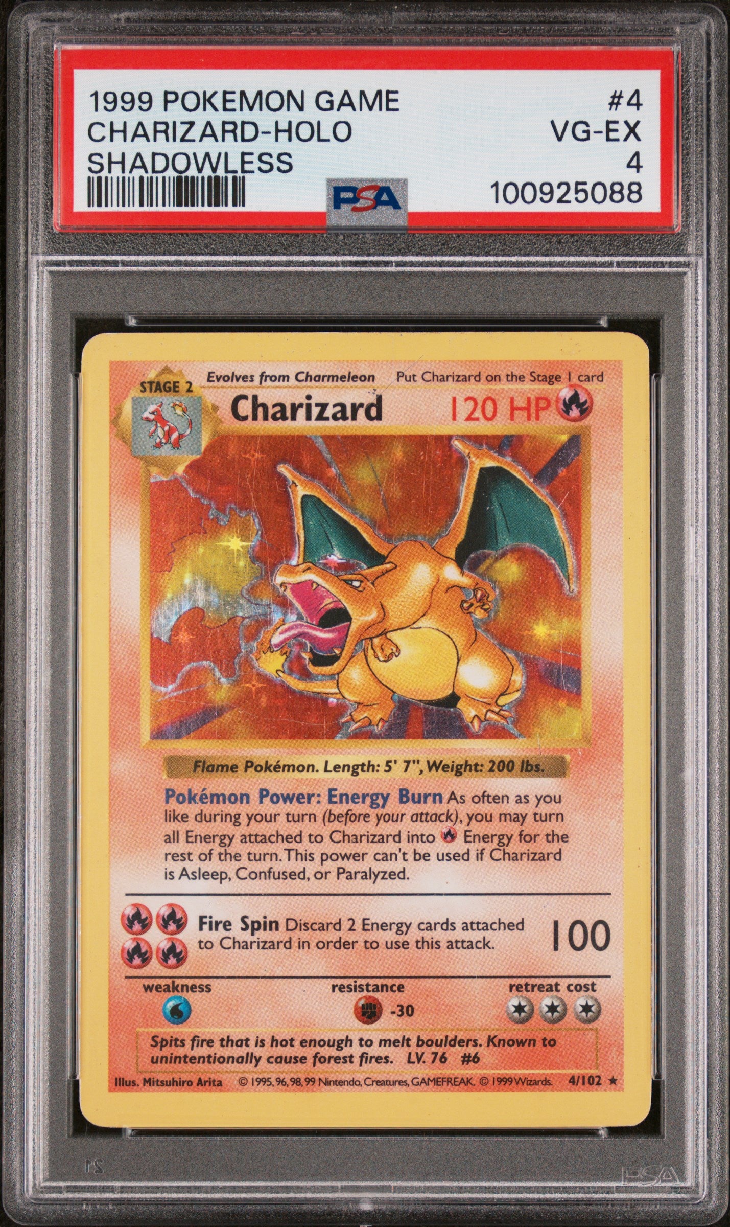 PSA 4 CHARIZARD-HOLO SHADOWLESS