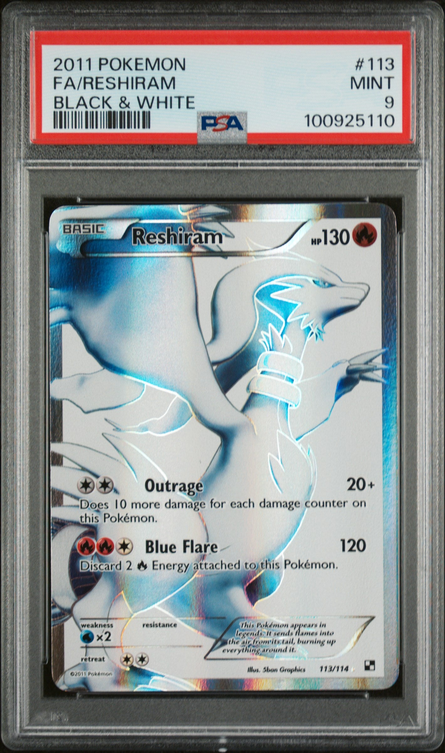 PSA 9 FA/RESHIRAM BLACK & WHITE