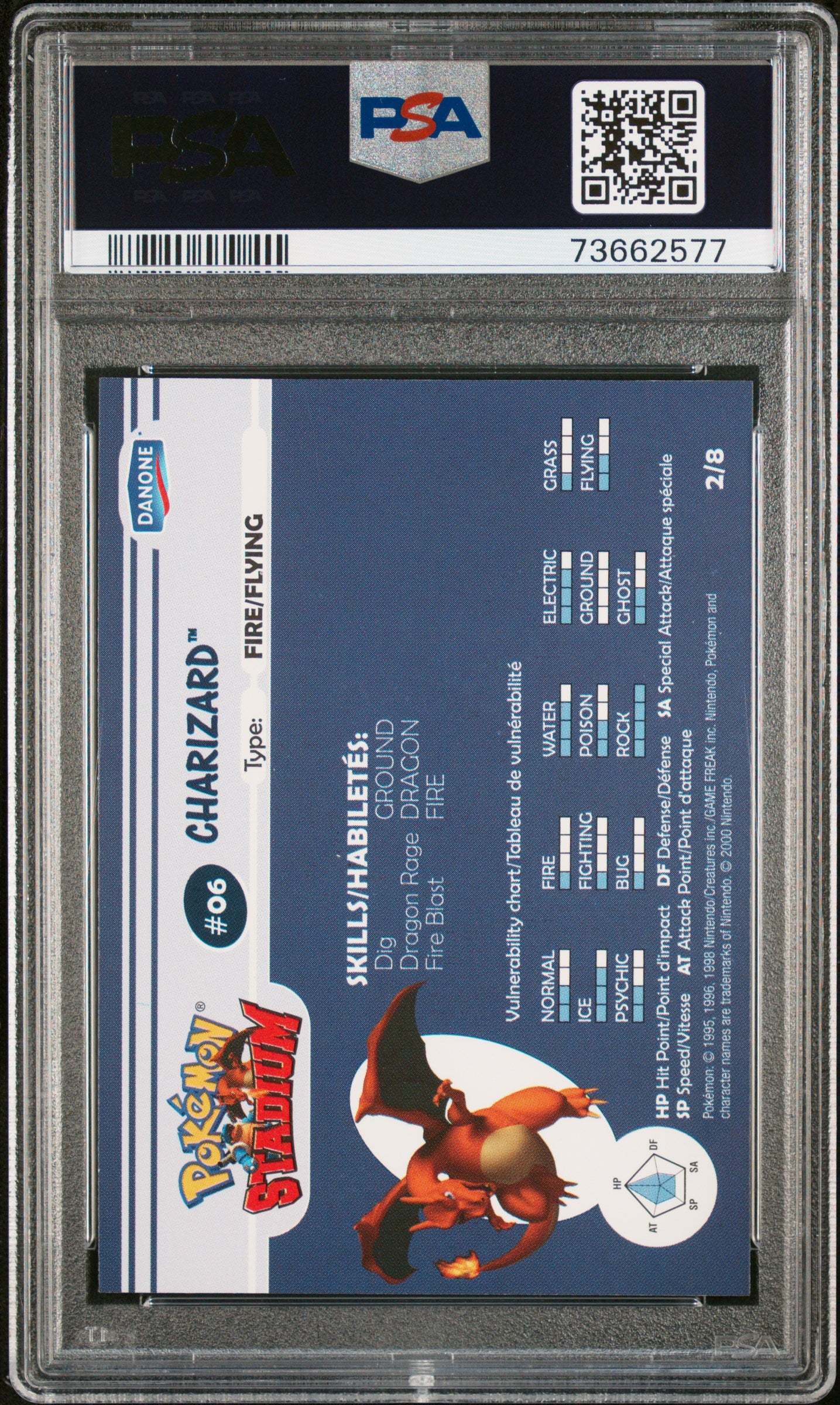 PSA 8 CHARIZARD STADIUM TIP-SHINY-GOLD