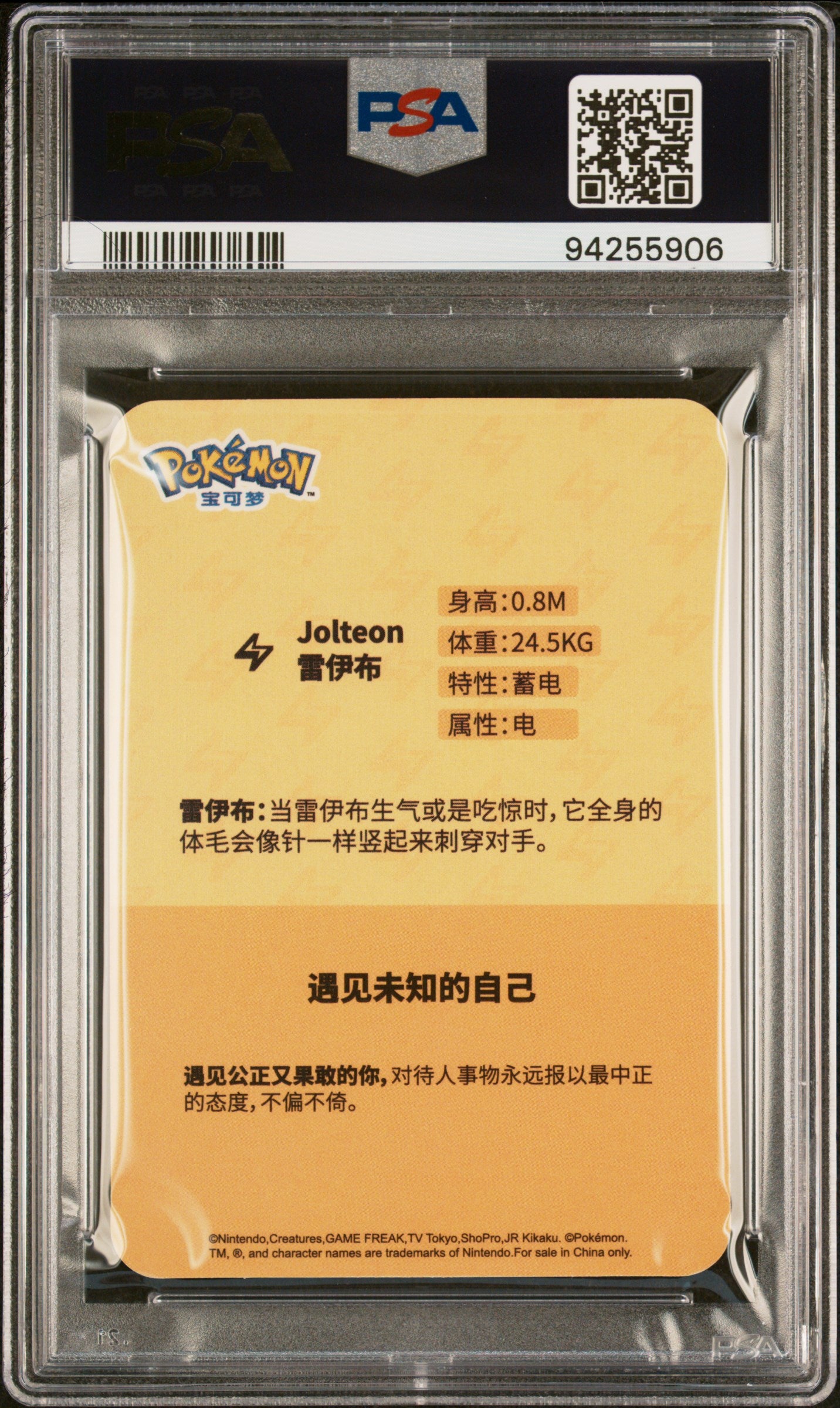 PSA 10 JOLTEON EEVEE EVOLUTION M/F CARD