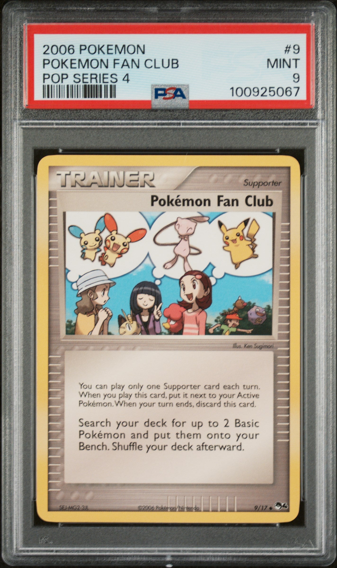 PSA 9 POKEMON FAN CLUB POP SERIES 4