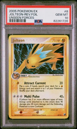 PSA 10 JOLTEON-REV.FOIL UNSEEN FORCES