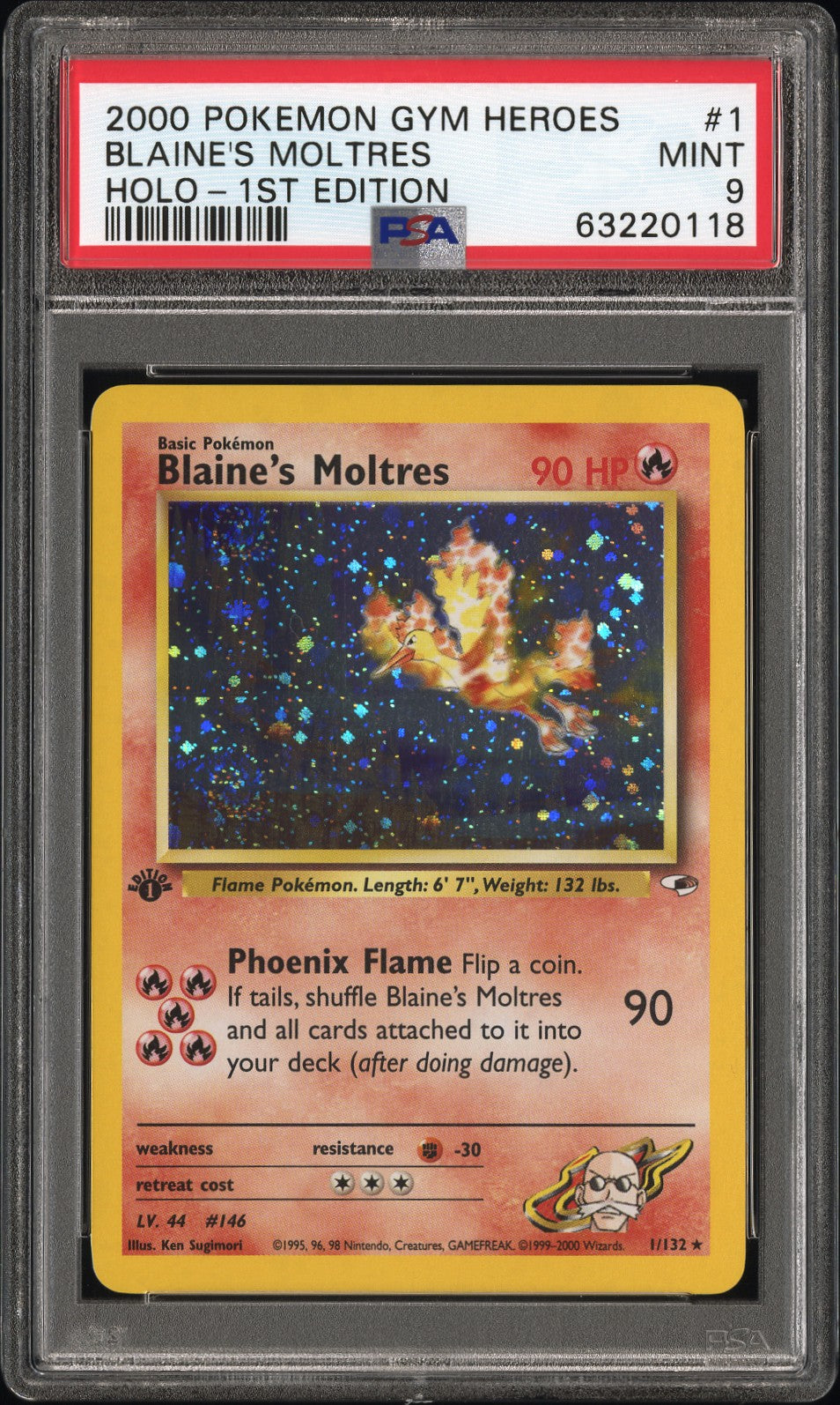 PSA 9 BLAINE'S MOLTRES HOLO-1ST EDITION