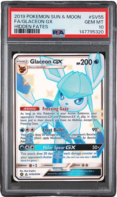 PSA 10 FA/GLACEON GX HIDDEN FATES 