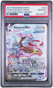 PSA 10 RAYQUAZA VMAX EVOLVING SKIES SECRET