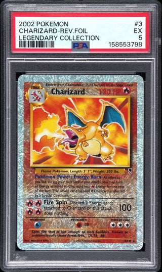 PSA 5 CHARIZARD-REV.FOIL LEGENDARY COLLECTION