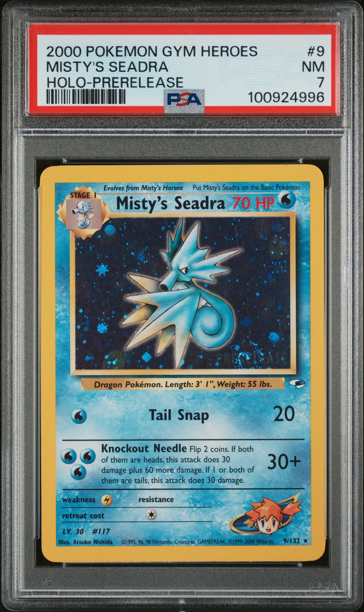 PSA 7 MISTY'S SEADRA HOLO-PRERELEASE