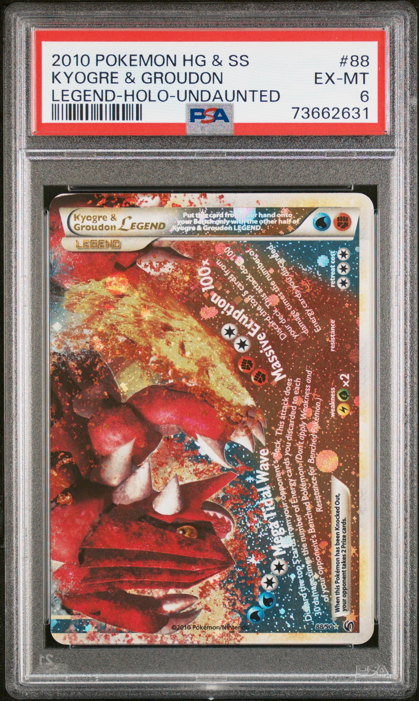 PSA 6 KYOGRE & GROUDON LEGEND-HOLO-UNDAUNTED