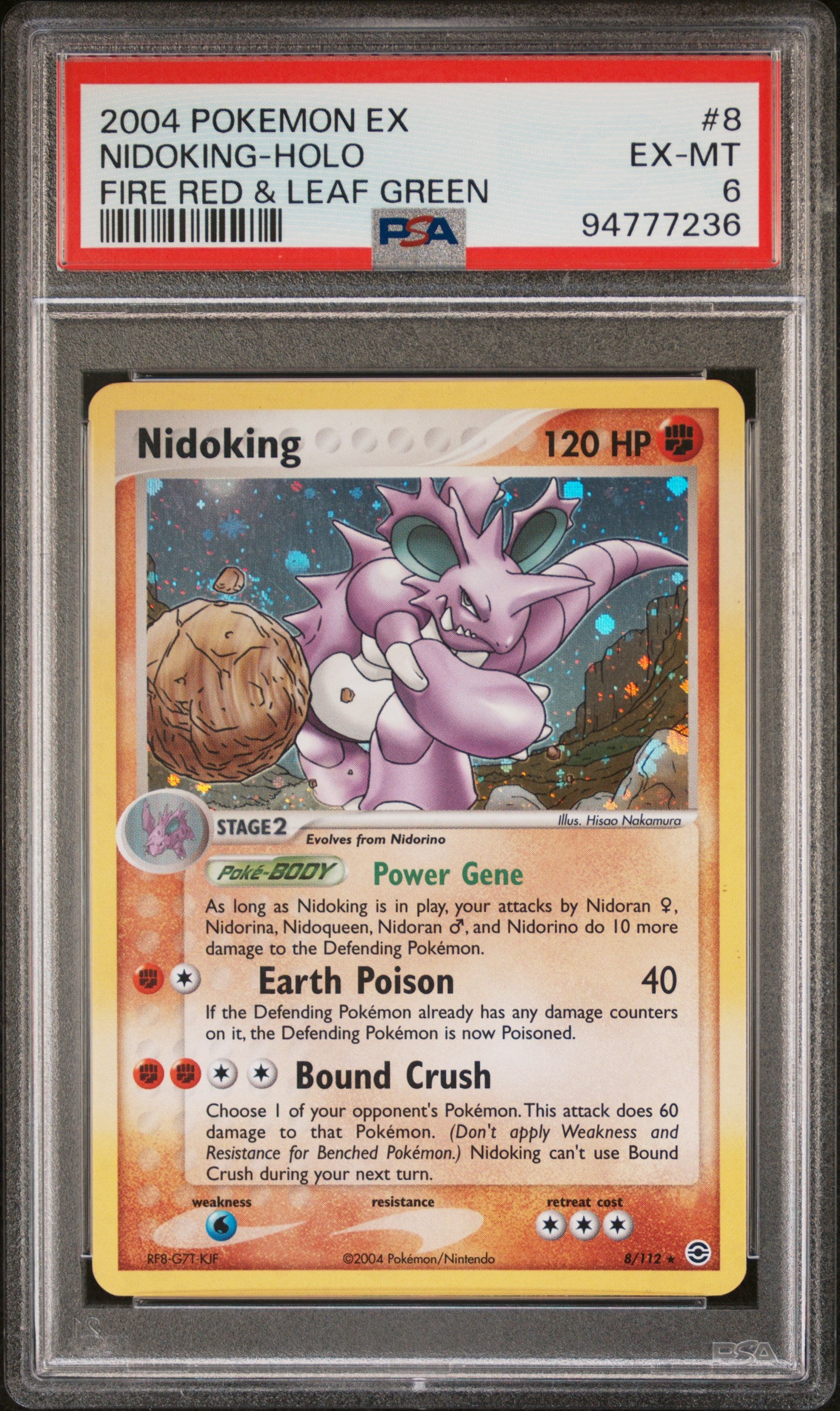 PSA 6 NIDOKING-HOLO FIRE RED & LEAF GREEN