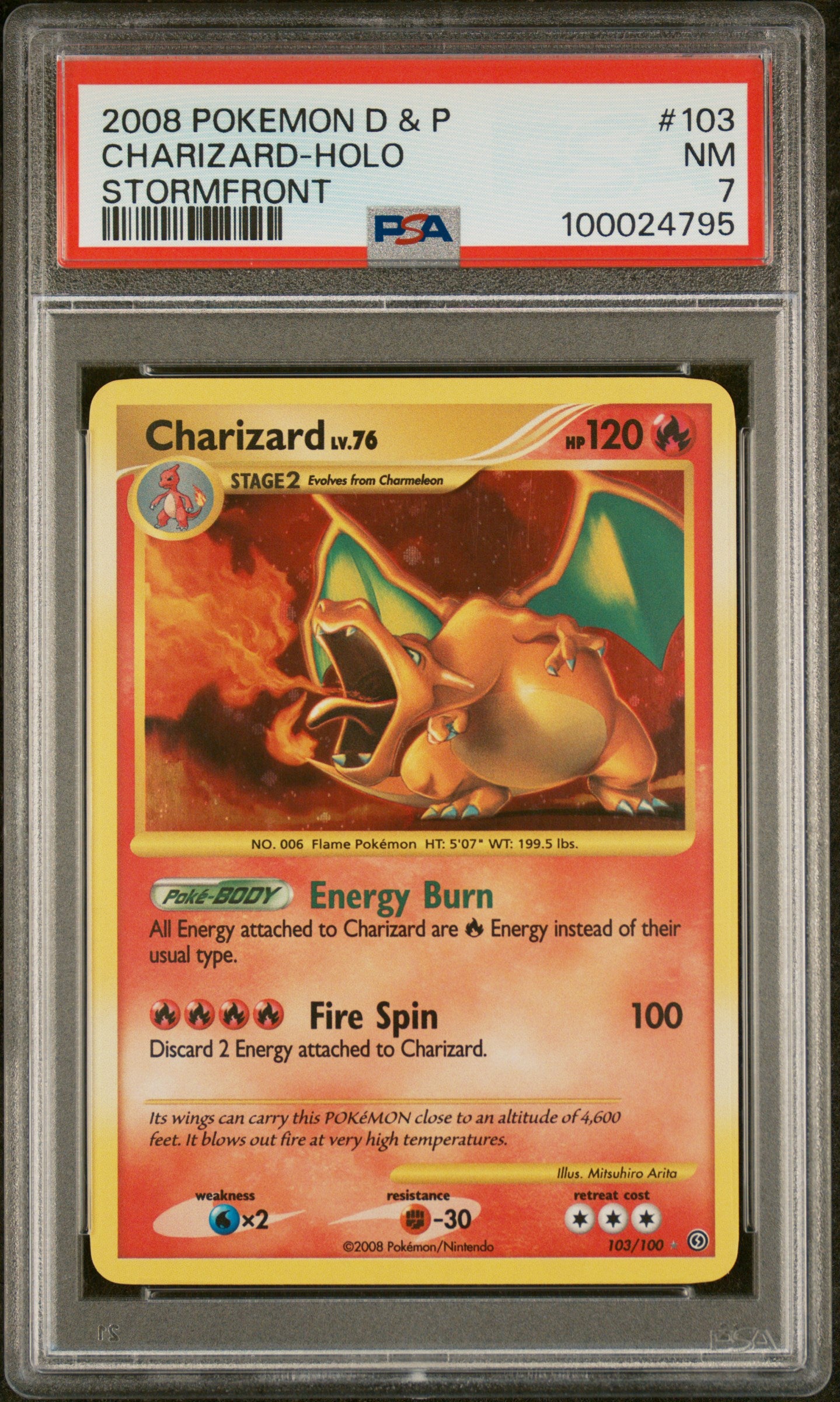 PSA 7 CHARIZARD-HOLO STORMFRONT