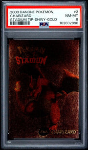 PSA 8 CHARIZARD DANONE STADIUM TIP-SHINY-GOLD