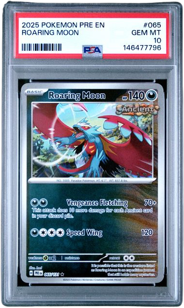 PSA 10 ROARING MOON REVERSE HOLO PRISMATIC EVOLUTIONS