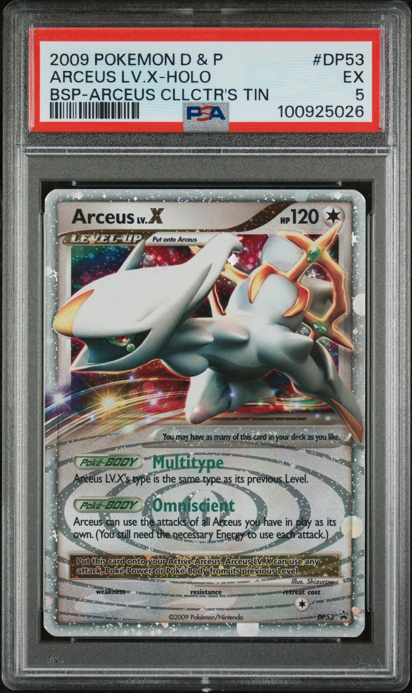 PSA 5 ARCEUS LV.X-HOLO BSP-ARCEUS CLLCTR'S TIN